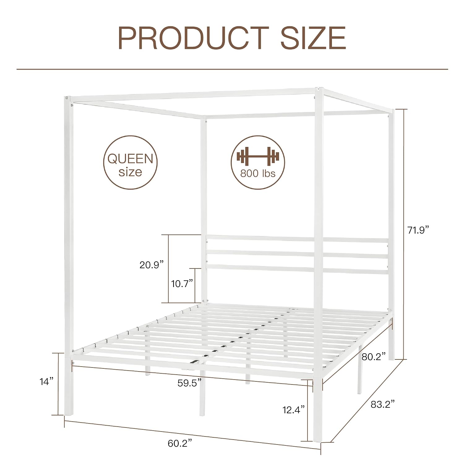 إطار سرير معدني بحجم كوين مع م - مراجعة Canopy Bed Frame Metal Queen وسعره