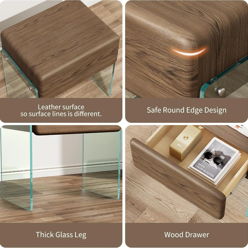 طاولة جانبية بجانب السرير مع د - مراجعة Solid Wood Nightstand 2 Drawers وسعره