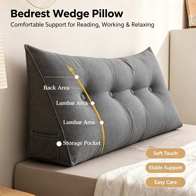 وسادة كبيرة لرأس السرير، مسند  - مراجعة Headboard Cushion Backrest Tatami وسعره