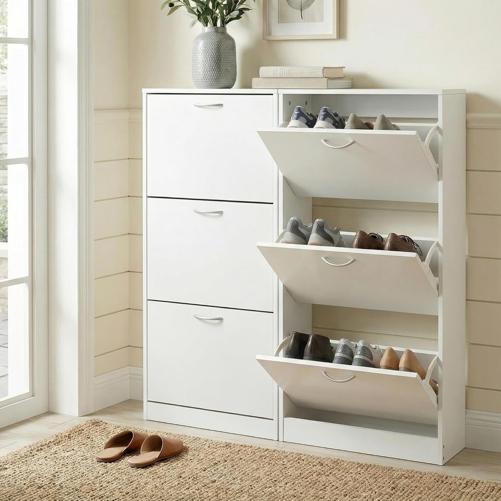 خزانة أحذية ضيقة لتخزين الأحذي - مراجعة Shoe Rack Cabinet Narrow Entryway وسعره