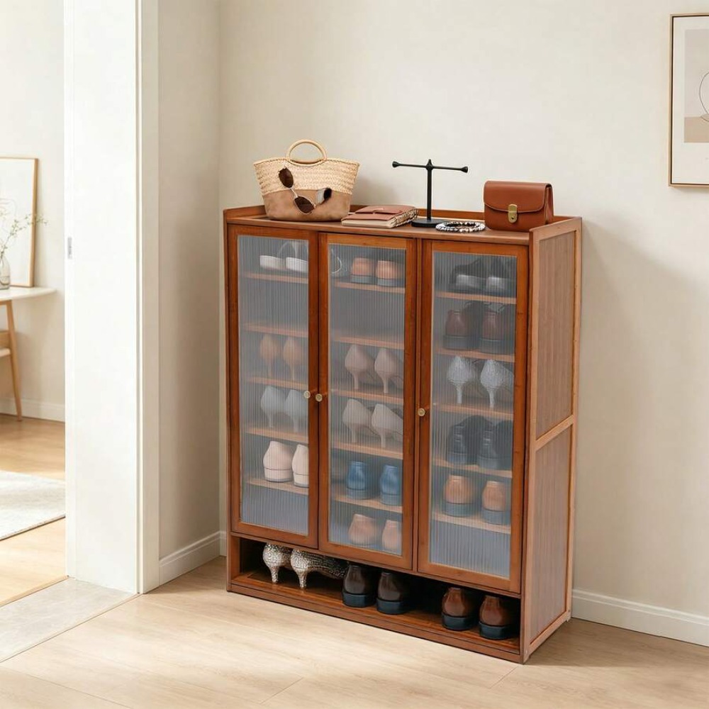 خزانة أحذية بـ 8 طبقات و3 أبوا - مراجعة Shoe Rack Cabinet Narrow Entryway وسعره