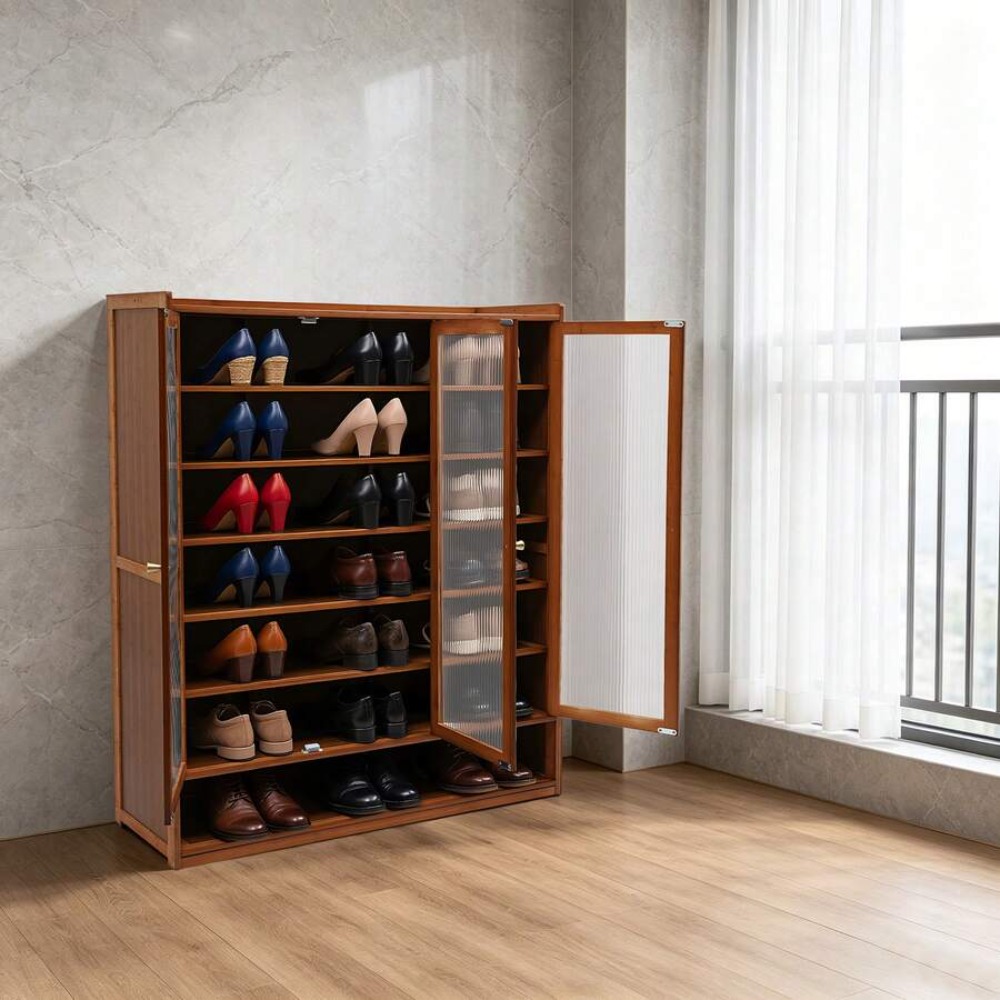 خزانة أحذية بـ 8 طبقات و3 أبوا - مراجعة Shoe Rack Cabinet Narrow Entryway وسعره