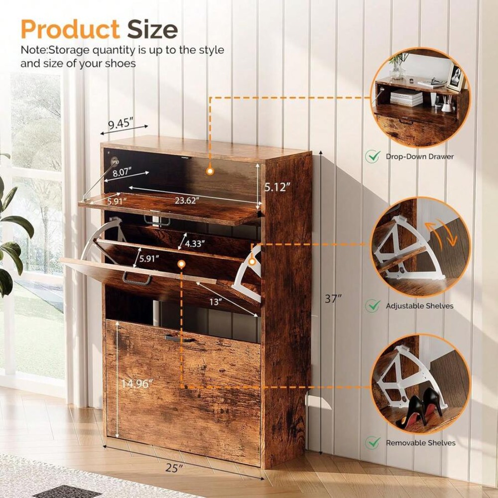 خزانة أحذية ضيقة للتخزين في ال - مراجعة Shoe Rack Cabinet Narrow Entryway وسعره