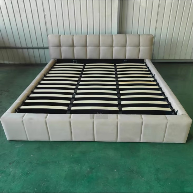 سرير حديث مبطن وناعم مع تخزين  - مراجعة Gas Lift Storage Bed Hydraulic وسعره