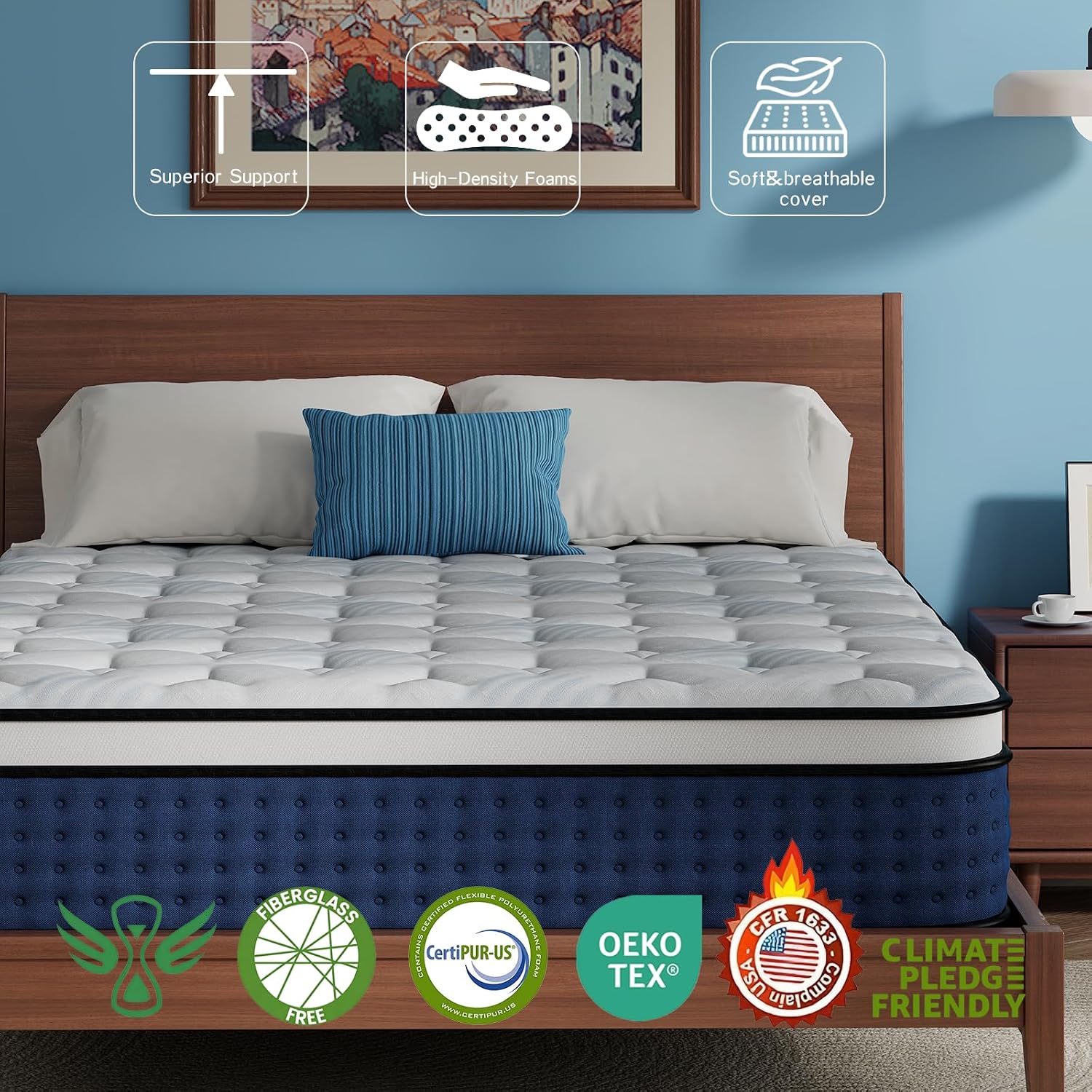 مرتبة هجينة مقاس كوين في صندوق - مراجعة Memory Foam Mattress In A Box Queen وسعره