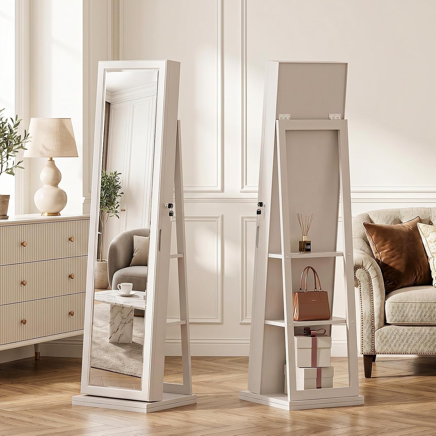 خزانة مجوهرات 4 في 1 قابلة للق - مراجعة Full Length Mirror Jewelry Armoire وسعره